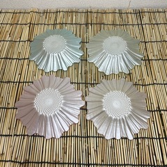 ガラス製　カラフルソーサー4枚セットの画像