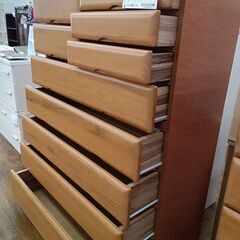 ★ジモティ割あり★  チェスト ナチュラルブラウン H148×D46×W106 クリーニング済み MT1843の画像