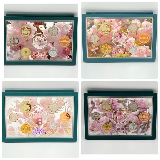 m0716623 桜の通り抜け2008〜2011年プルーフ貨幣セット 合計銀約80g 桜花 記念硬貨 記念貨幣 コイン 貴金属 銀メダ