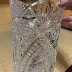 未使用！ クリスタルガラス製花瓶 28cmの画像