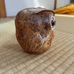 ふくろう　フクロウ　置物　貯金箱　木の画像