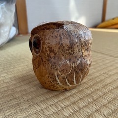ふくろう　フクロウ　置物　貯金箱　木の画像