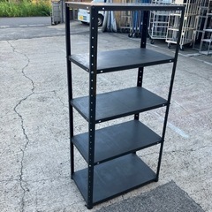 中古品 軽量棚 黒 40x70×高さ150cm No23