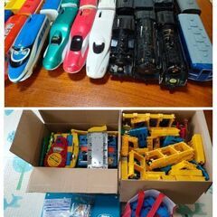 大量プラレール＋おまけカプセルプラレールの画像