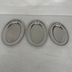 ステンレス皿 巻渕小判皿 業務用 ブュッフェ用 6枚セット J0287の画像