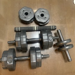BODYTECH ダンベル/バーベルセット　腹筋ローラー付