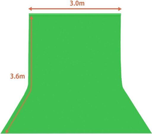 背景布 緑 3m x 3.6m zoomのバーチャル背景 スタジオ スクリーンシート グリーンバック