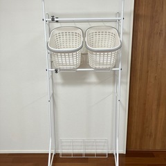 美品 2WAYランドリーラック 脱衣所収納の画像