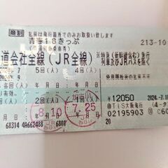 【注】受付21日まで！青春18切符　『一回分』　(2024年９月...