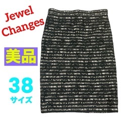 【美品】ジュエルチェンジズ❤レースタイトスカート　38サイズ