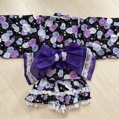 浴衣 パープル　100cmの画像