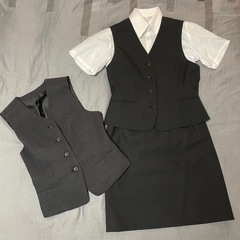 美品　事務服　制服　オフィスウェア　ベスト　スカート　Folk ...