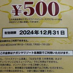  ナガシマ ナガシマスパーランド パスポート券1枚【または入浴券 2名 湯あみの島 又は 里の湯 （どちらか1施設）】➕金券500円 ナガシマパスポート スパーランドの画像