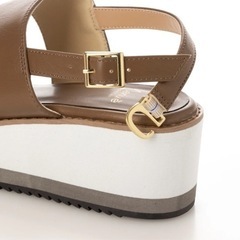 【新品✴︎未使用】厚底サンダル ストラップサンダル パイソン 24〜24.5cmの画像