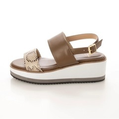 【新品✴︎未使用】厚底サンダル ストラップサンダル パイソン 24〜24.5cmの画像