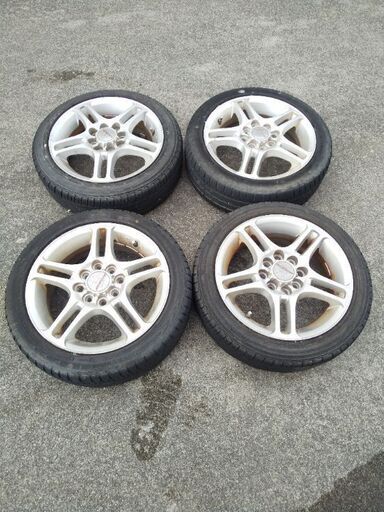 旧ダイハツ用✡️ホクトレーシング14インチ５J✡️PCD110/100マルチ✡️前後オフセット違い