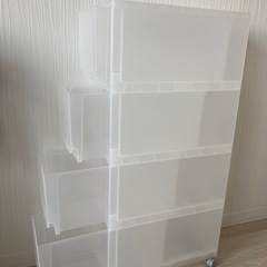 無印ポリプロピレンストッカー４段・キャスター付の画像