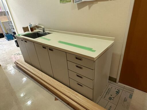 【取引確定】シンク付 キッチン 作業台（横210cm）