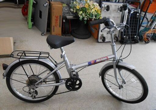 20インチ 折りたたみ自転車 PRO Keds プロケッズ ６段変速 ベル付き 荷台付き 自転車 シルバー 折り畳み おりたたみ 札幌
