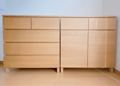 無印良品　タモ材 　チェスト２台(バラ売り可) ほぼ未使用