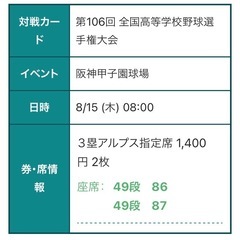 第106回　全国高等学校野球選手権大会　8月15日　アルプス席 ...