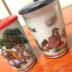 蓋付き湯のみ2客と小鉢のセット／九谷焼の画像