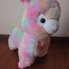 光る電光アルパカ　パステルカラーぬいぐるみ 約40cm