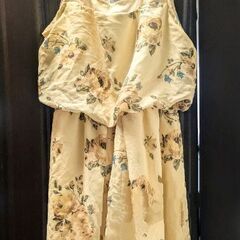 黄色の花柄ワンピース　М