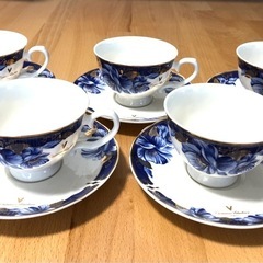 美品　ジャンニバレンチノ(イタリア製) 　ティーカップ&ソーサー5客