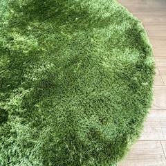 【引取】円形ラグ グリーン センターラグ ラグマット  150cm の画像