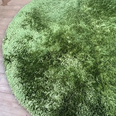 【引取】円形ラグ グリーン センターラグ ラグマット  150cm の画像