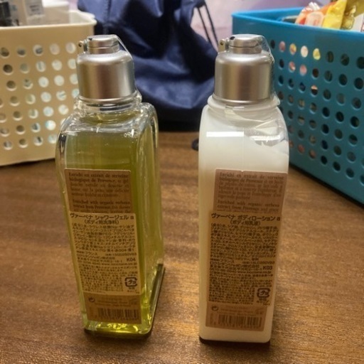 ロクシタンのボディ用洗浄料、乳液