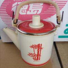 かわいい　レトロ　金太郎印 アルミ 急須 竹 ライン急須  茶器 茶道具 の画像