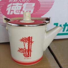 かわいい　レトロ　金太郎印 アルミ 急須 竹 ライン急須  茶器...