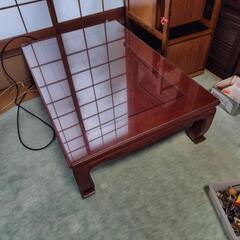 座卓２つ ガラス板付き　カリモク　キレイの画像