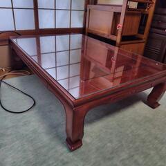 座卓２つ ガラス板付き　カリモク　キレイの画像