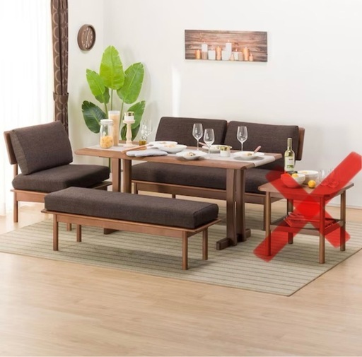 天然木リビングダイニングテーブル4点セット