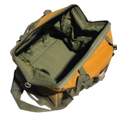 Bucket Boss バケットボス ボストンバッグ Pro Super GateMouth 2WAY BAG カーキ グリーン 緑系 中古 長期保管品 旅行 大きめ バッグ 肩掛け 現状品の画像
