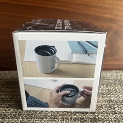 新品 HARIO フタ付き保温マグ　グレーの画像