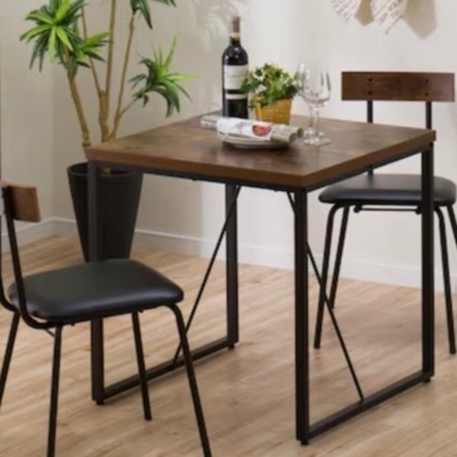 ニトリ ダイニングテーブル3点セット (DTステイン70MBR/DCステインSD MBR)