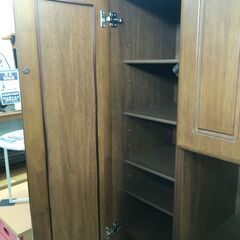 新入荷！！　ミラー付きシューズボックス　下駄箱　ハイタイプ　木目調　　幅(W)745mm × 奥行(D)390mm × 高さ(H)1800mm　の画像