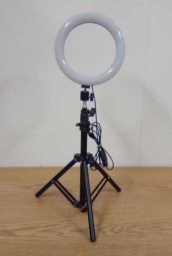 GREEN HOUSE グリーンハウス LEDリングライト スタンド付属 GH-CSL80B-BK