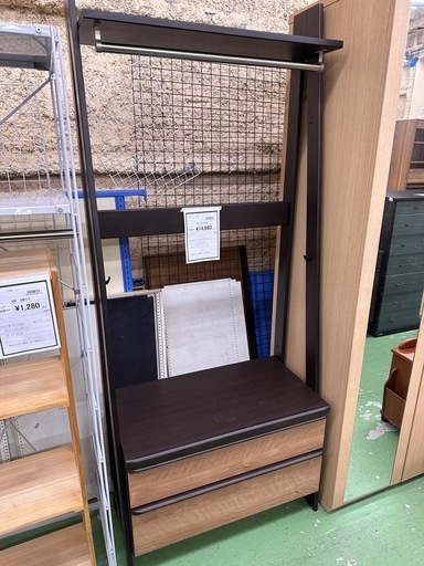 【ドリーム川西店御来店限定】 ニトリ チェストラック ダークブラウン H1980×W8350×D430 クリーニング済み 【2001287255604574】