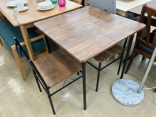 ダイニング３点セット モダンデザイン No.1390● ※現金、クレジット、スマホ決済対応※