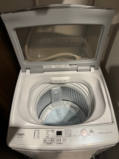 値下げしました！2021年製　AQUA７キロ　全自動洗濯機（室内使用）