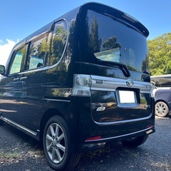 24年式☆月々9千円〜分割可❗️車検2年付き！【名義変更代込み】広い車内！大人気‼️ダイハツ タントカスタム☆SDナビ付き☆走行中DVD見れます☆純正アルミ☆電動スライドドア☆ドライブレコーダー☆そのまま乗って帰れます！の画像