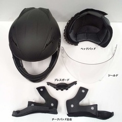 バイクヘルメット フルフェイス  マットブラック Lサイズ の画像