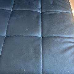 2人掛けソファ スツール付き ブラックの画像