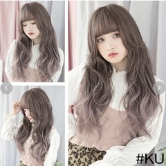 受渡し者決定　ロングウィッグ　かつら　ロングガーリーウルフ　グレ...