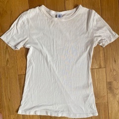 プチバトー XS ホワイト 白 レディースポワンココットクルーネ...